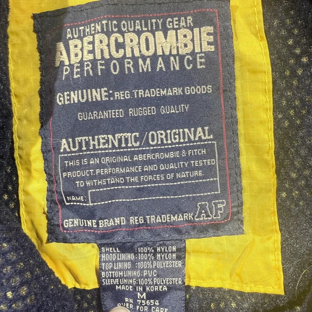 Vintage Abercrombie &‎ Fitch Jacket Mens Medium Yellow Hooded A-Tech Anorak 90s